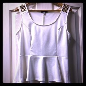 Peplum off white studded top